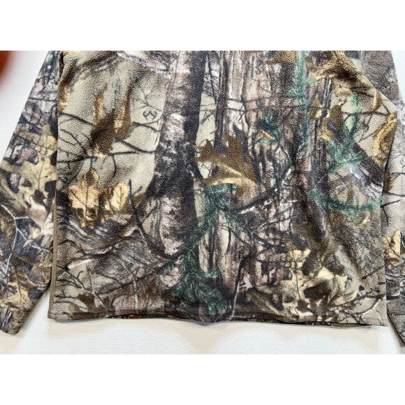 Realtree Men Full Zip Fleece Jacket Medium Brown Camo Hunting Outdoors Mock Neck - Picture 12 of 12